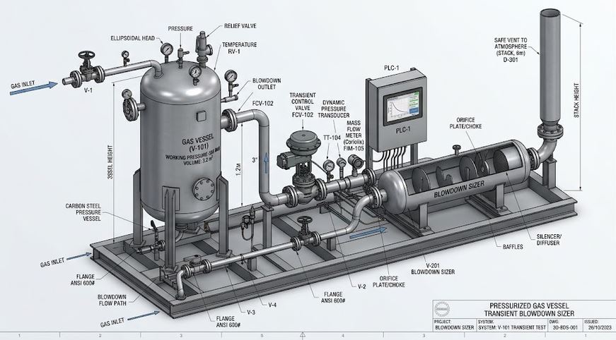 Pressurized Gas Vessel Transient Blowdown Sizer